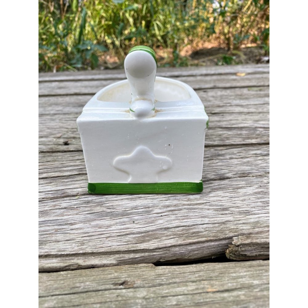 Vintage 1960s Ceramic SAD Iron Planter Vase floral - Picture 6 of 16